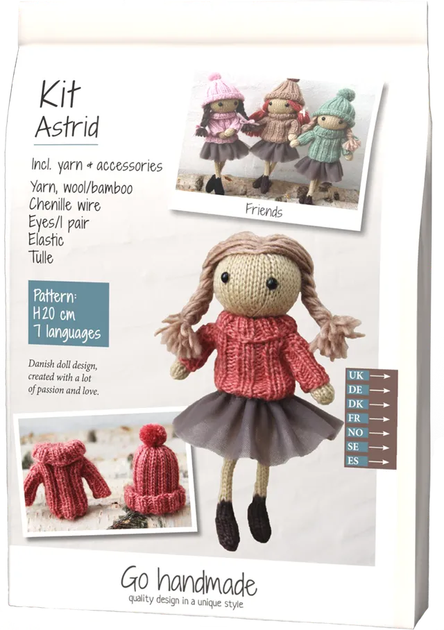 Go Handmade Astrid strikkekit figur vintage garn