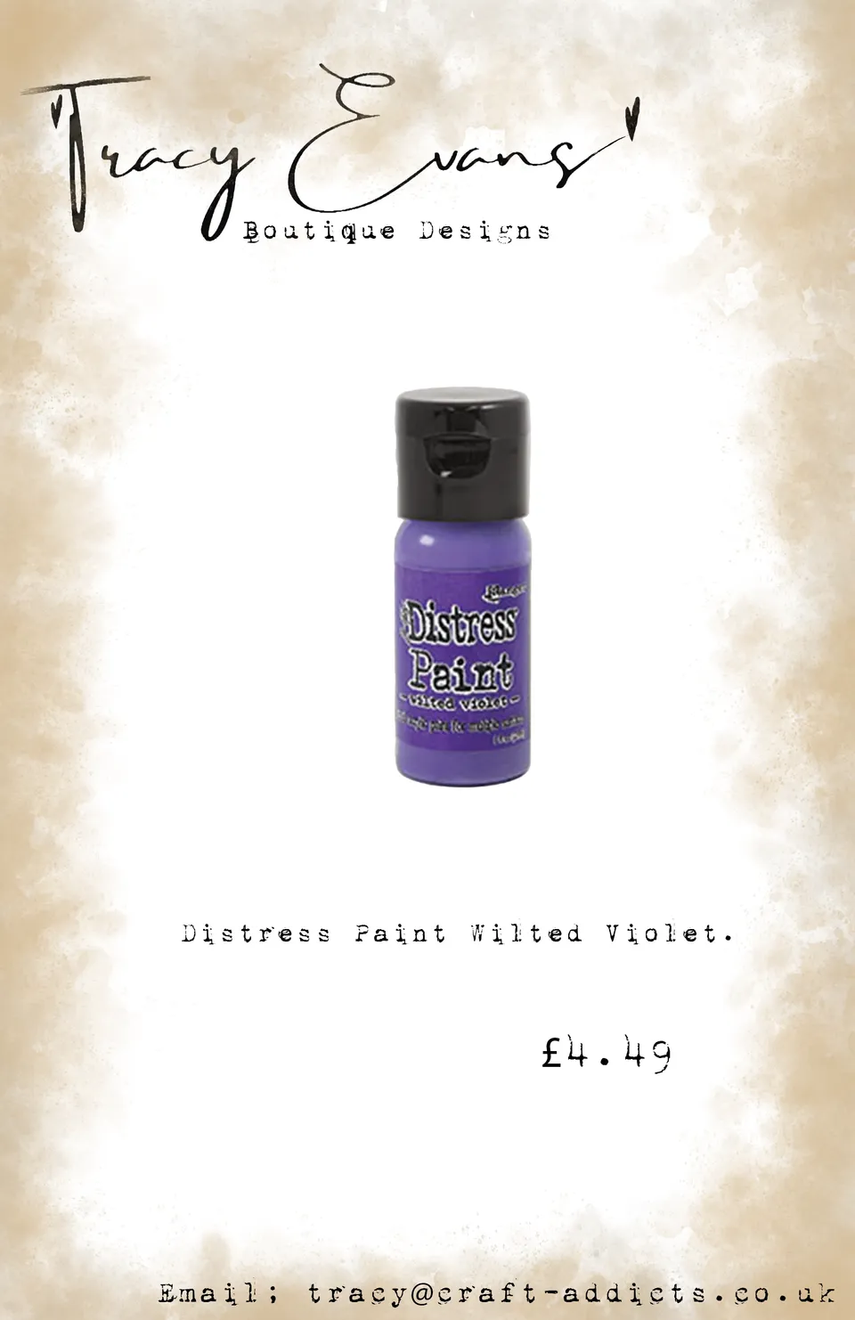 Tracy Evans Design DI116 distress paint wilted violet lilla