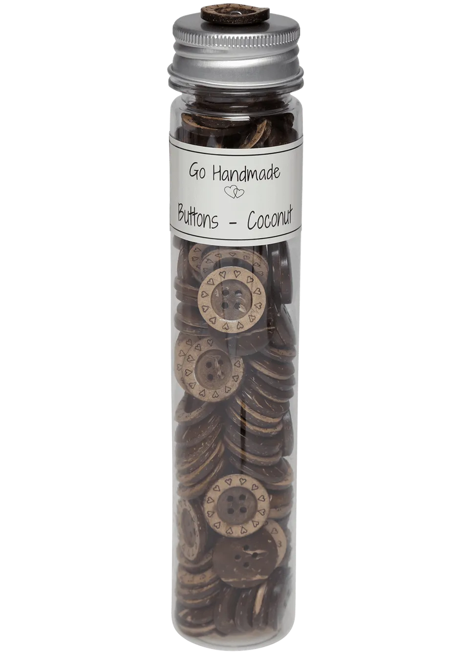 Go Handmade Coconut Classic knapper hjerter – 120 stk