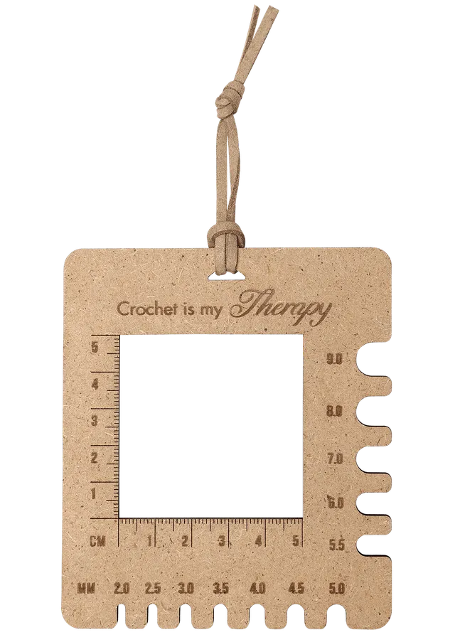 Go Handmade heklemåler linjal tre 9 x 10,4 cm
