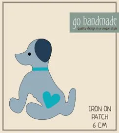 Go Handmade strykemerke hund Mulle 6 cm