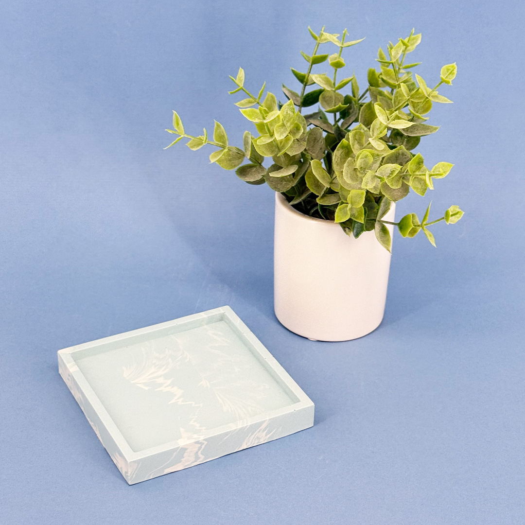 Jesmonite Square Coaster silikonform 10 cm ekstra solid
