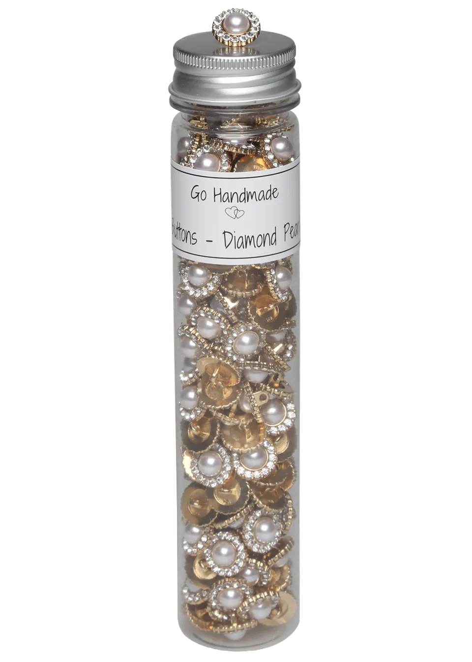 Go Handmade Diamond Pearl skafteknapper 15 mm gull 170 stk
