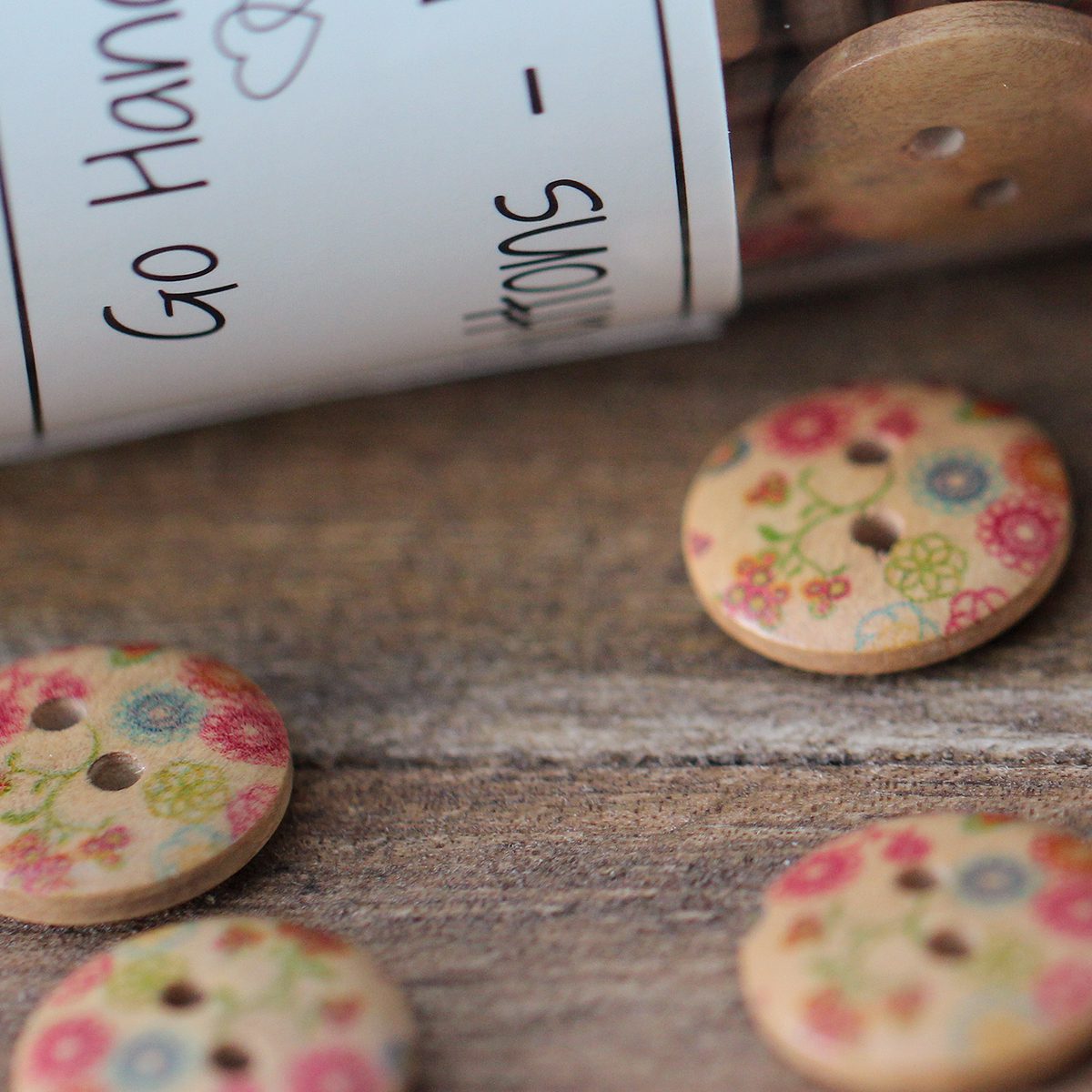 Go Handmade Mini Flowers knapper 15 mm 8-pk
