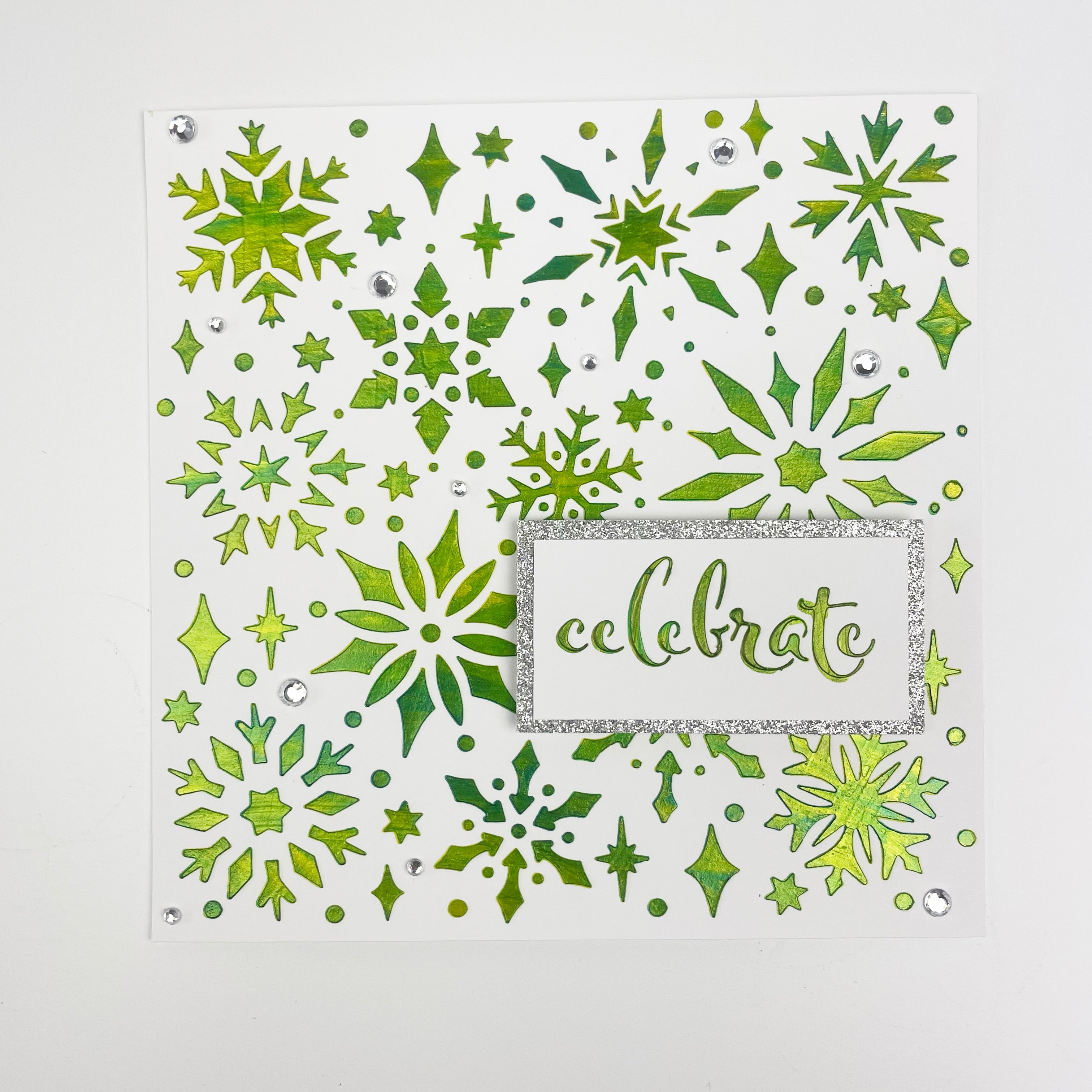 The Crafters Workshop TCW1057 Snowflake Sparkles sjablong 6x6 snøflak