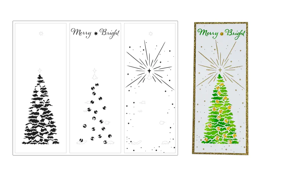 The Crafters Workshop TCW6011 Tall Christmas Tree sjablong slimline
