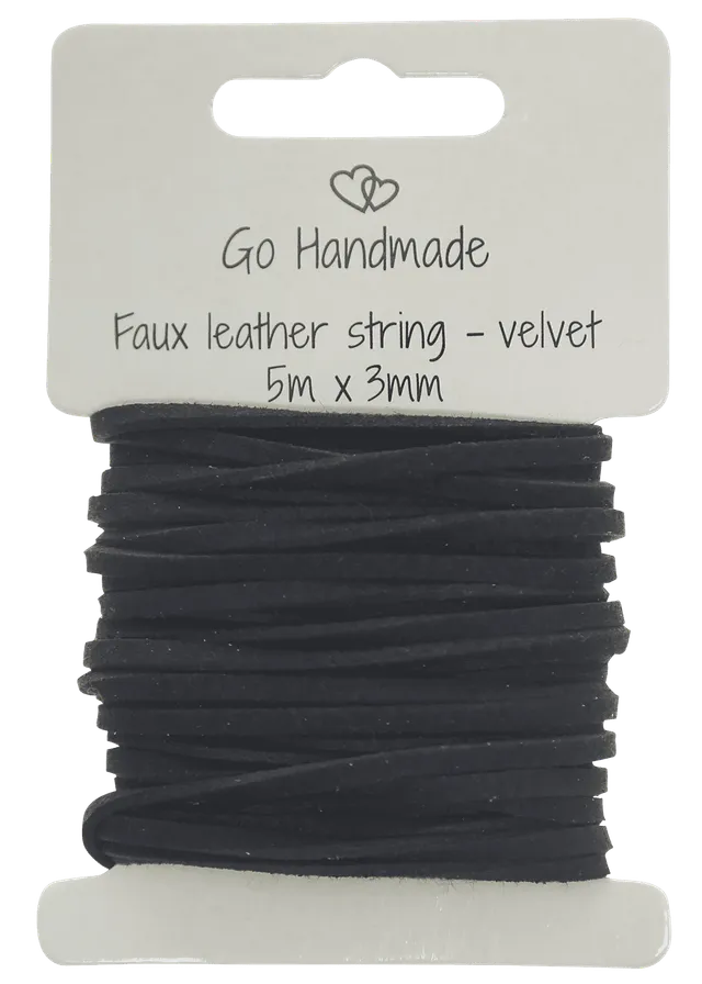 Go Handmade Velvet fløyelssnor bringebærrød 5 m x 3 mm
