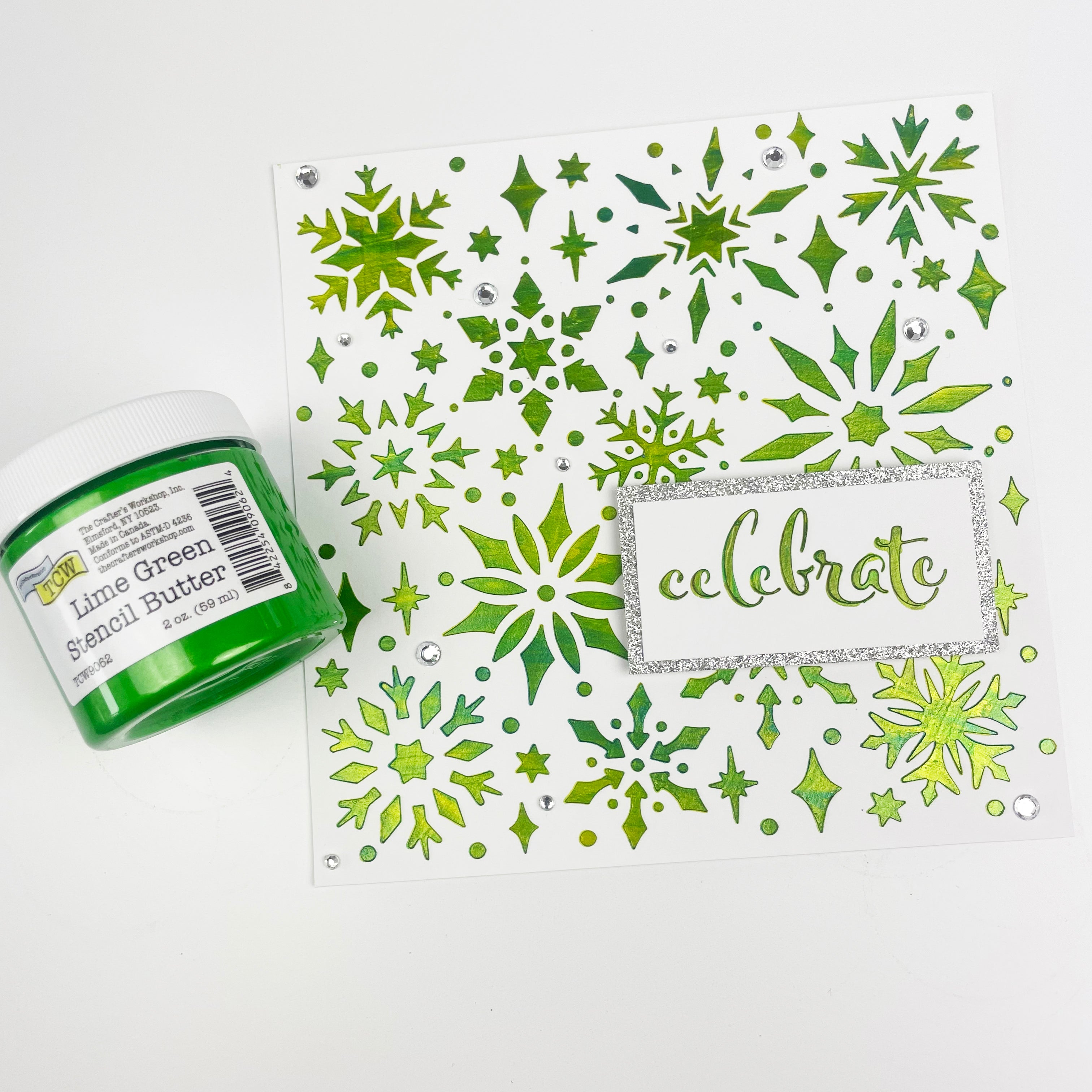 The Crafters Workshop TCW1057 Snowflake Sparkles sjablong 6x6 snøflak
