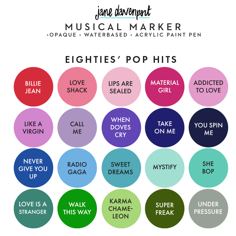 Jane Davenport Musical Markers 80s Pop Hits tusjpenner