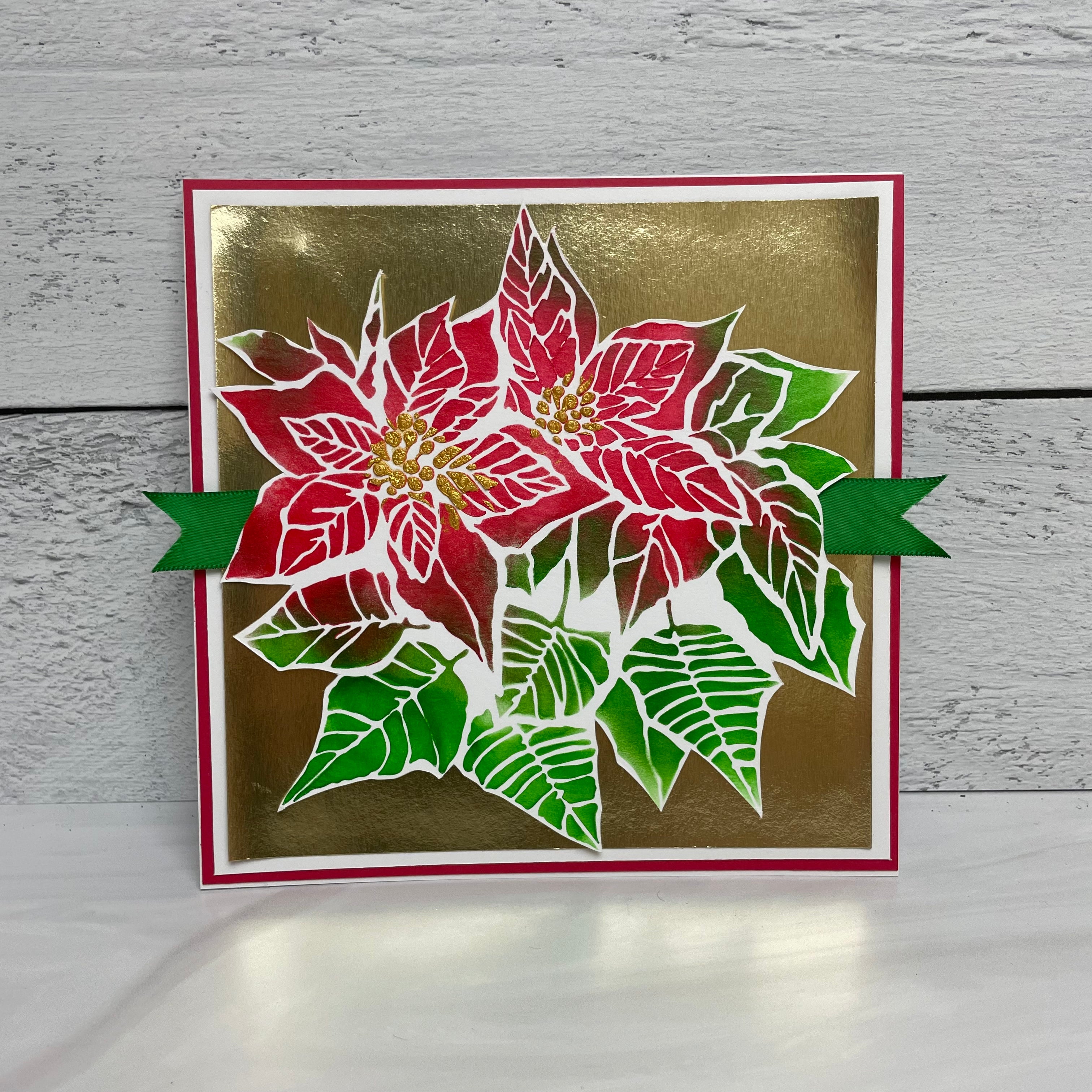 The Crafters Workshop TCW952 Poinsettia sjablong jul 6x6