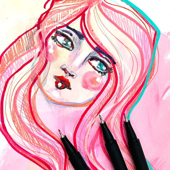 Jane Davenport Pixel Pens fineliner 36 farger presisjon