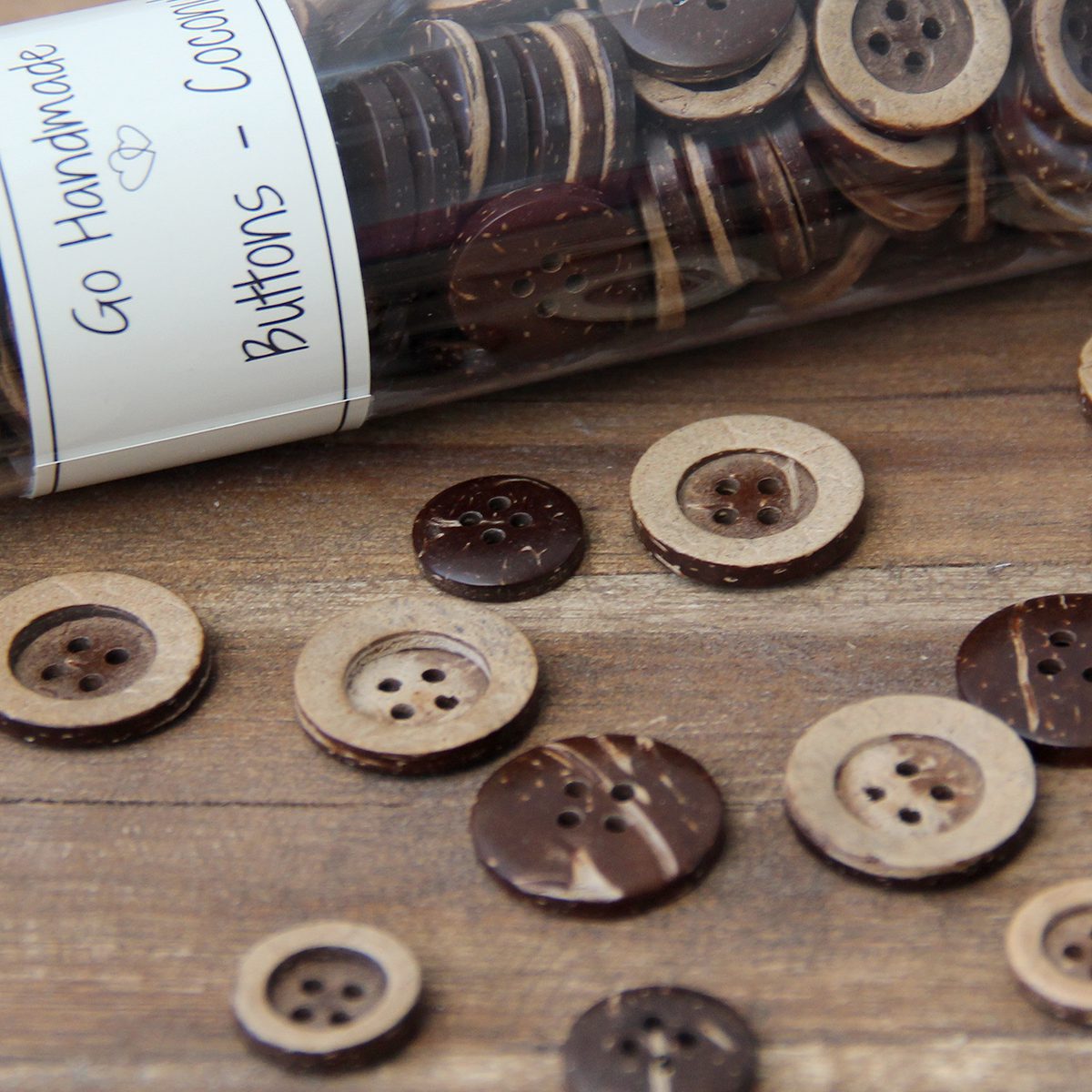 Go Handmade Classic knapper 8 stk natur