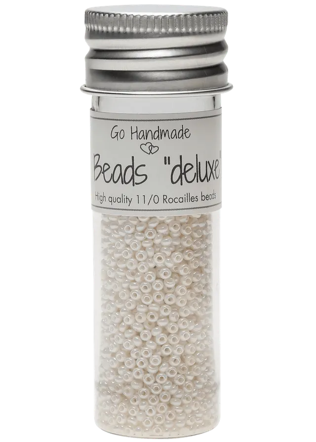 Go Handmade glasperler Pearl White 30 g perlehvit