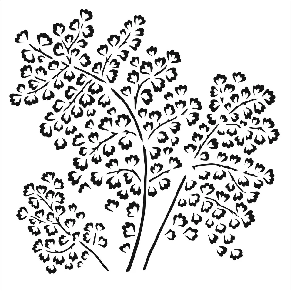The Crafters Workshop TCW862 Maidenhair Fern sjablong bregne