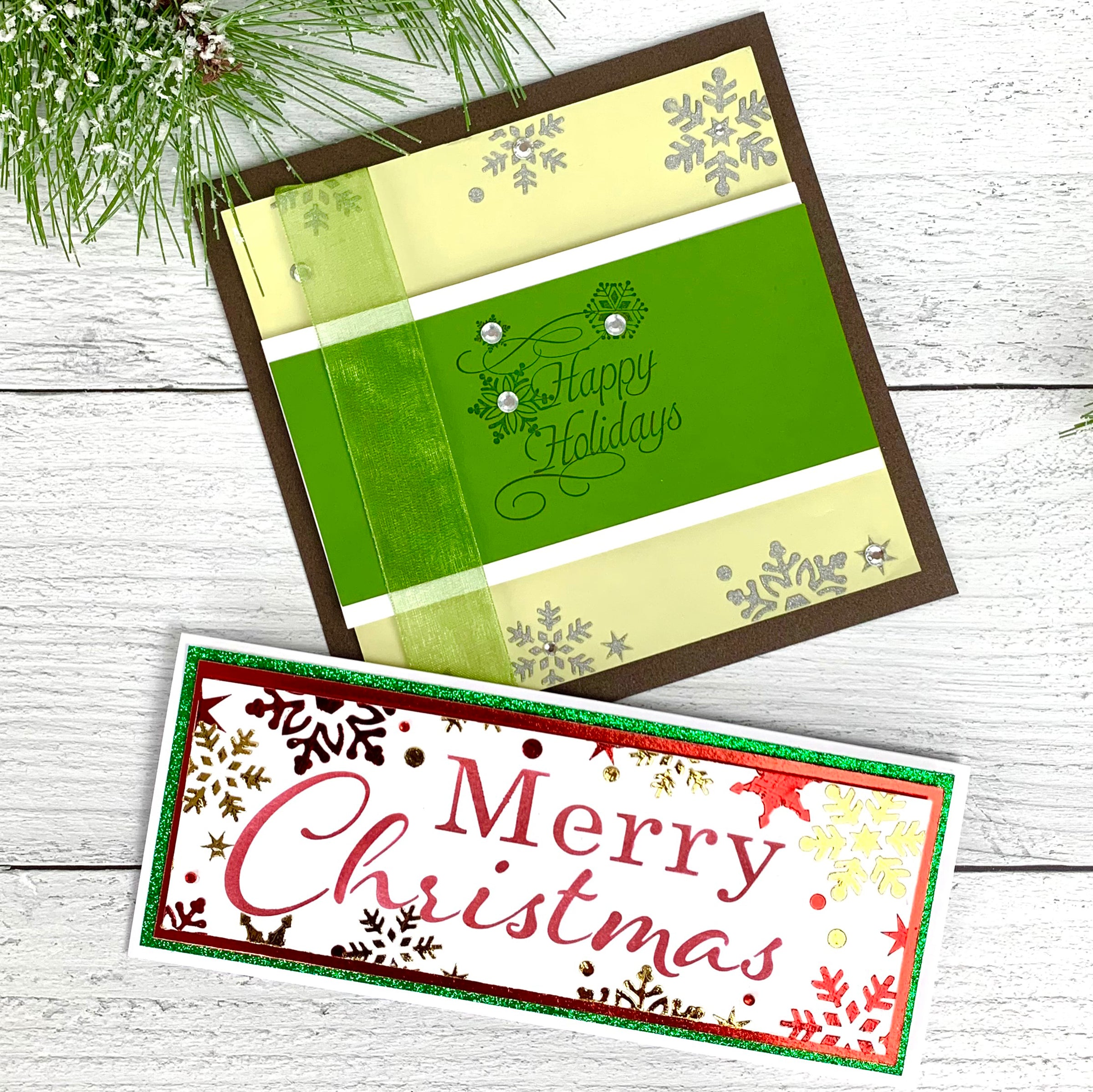 The Crafters Workshop TCW6009 Merry Snowflakes sjablong slimline