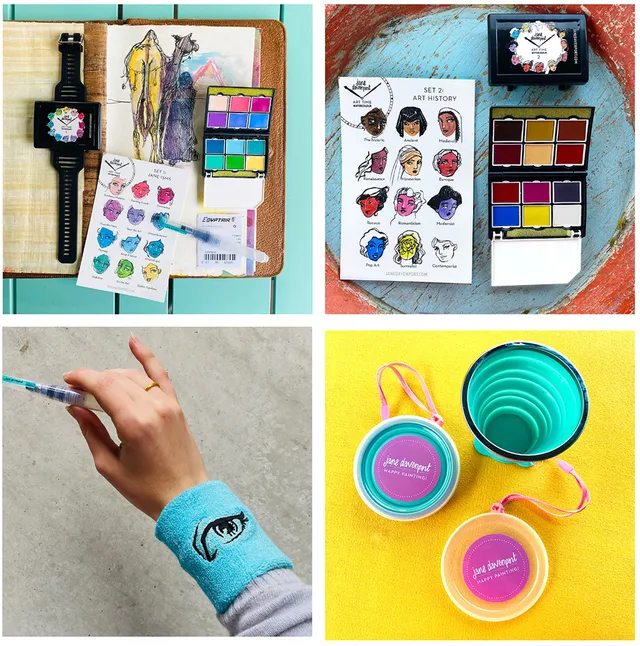 Jane Davenport Art Time Collection akvarellsett reise hendig