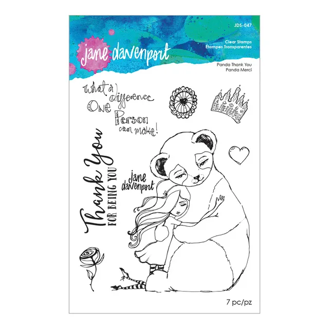 Jane Davenport Whimsical & Wild Panda Thank You stempel panda