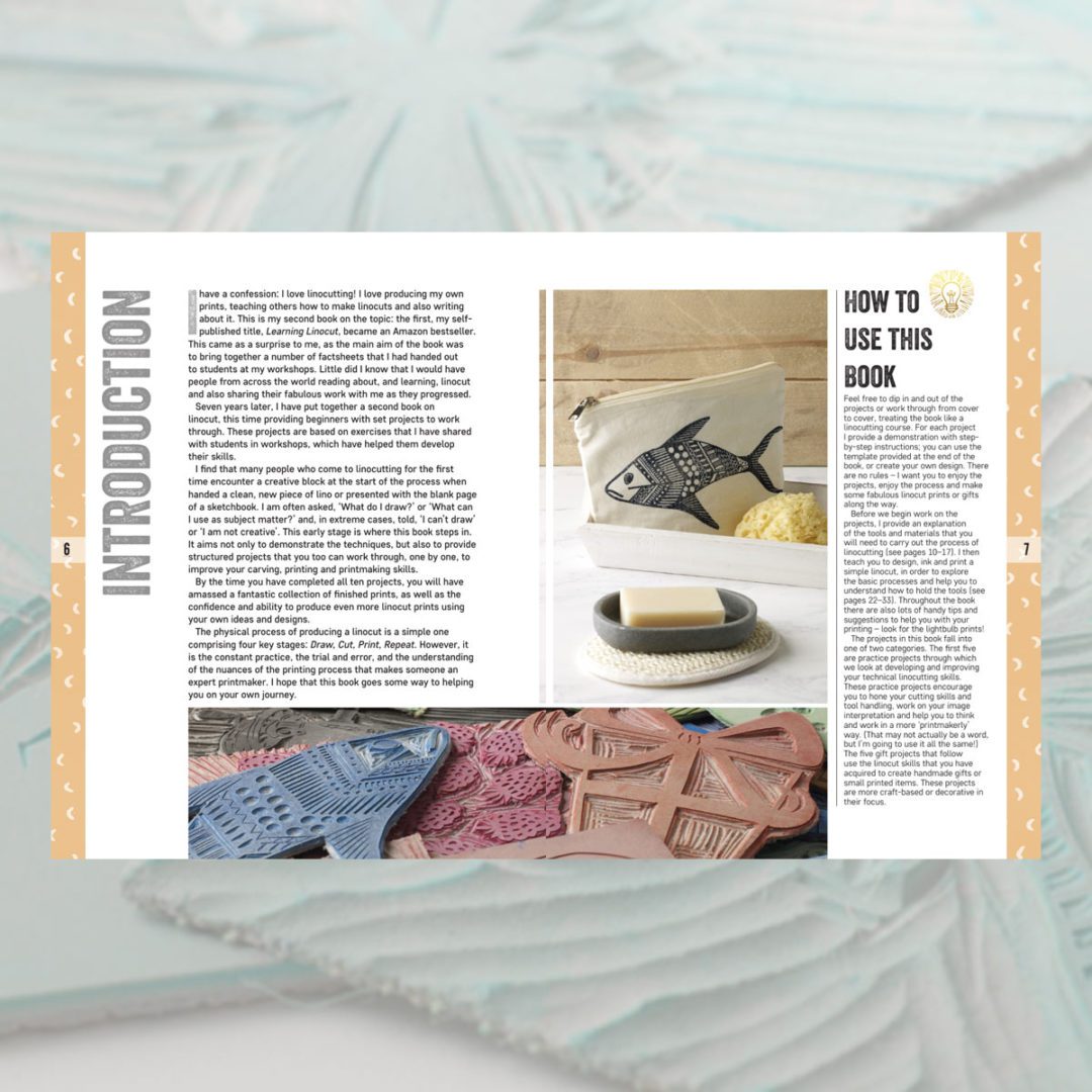 KEM Beginner's Guide to Linocut linotrykkbok nybegynner