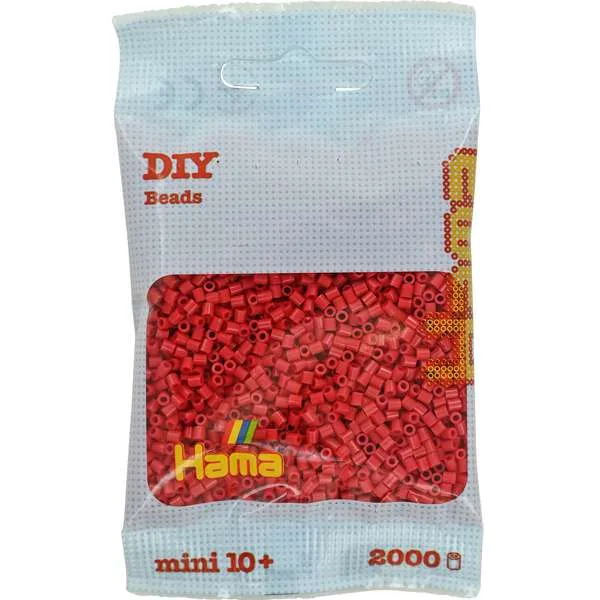 Hama Mini perler kirsebærrød 2000 stk 2,5 mm