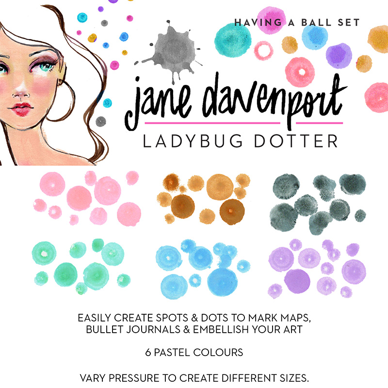 Jane Davenport Ladybug Have a Ball dotter pastell