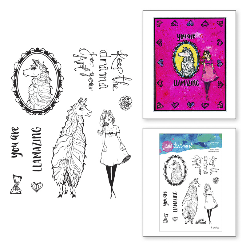 Jane Davenport Whimsical & Wild Llama Drama stempel lama