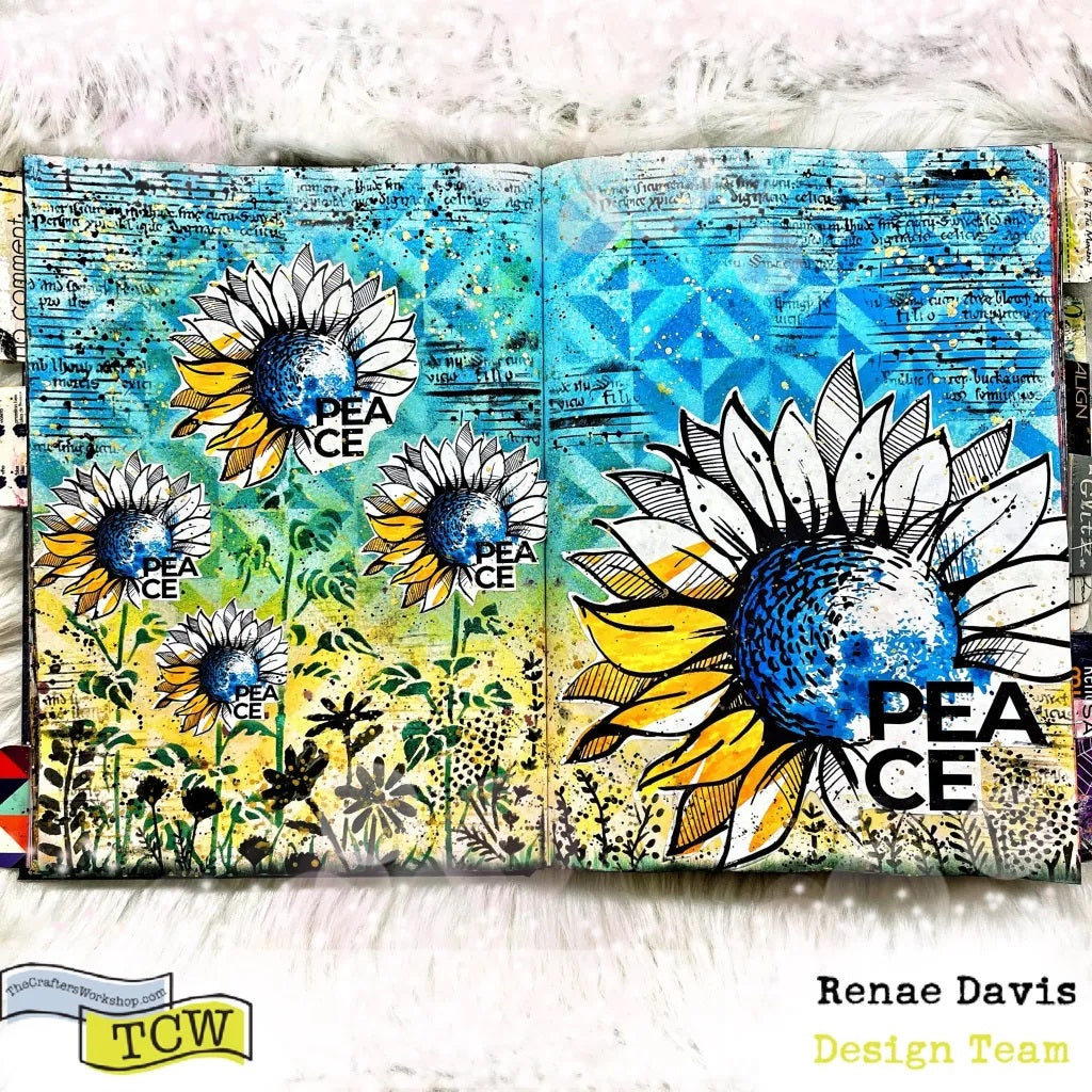 The Crafters Workshop TCW968 Summer Meadow sjablong 6x6 blomster