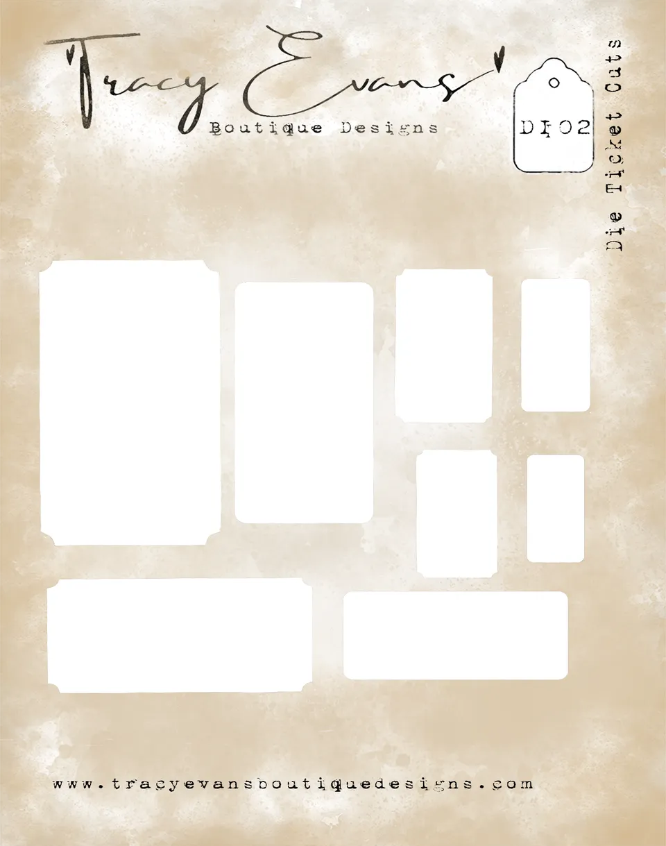 Tracy Evans Design DIE02 dies Ticket Cuts billett