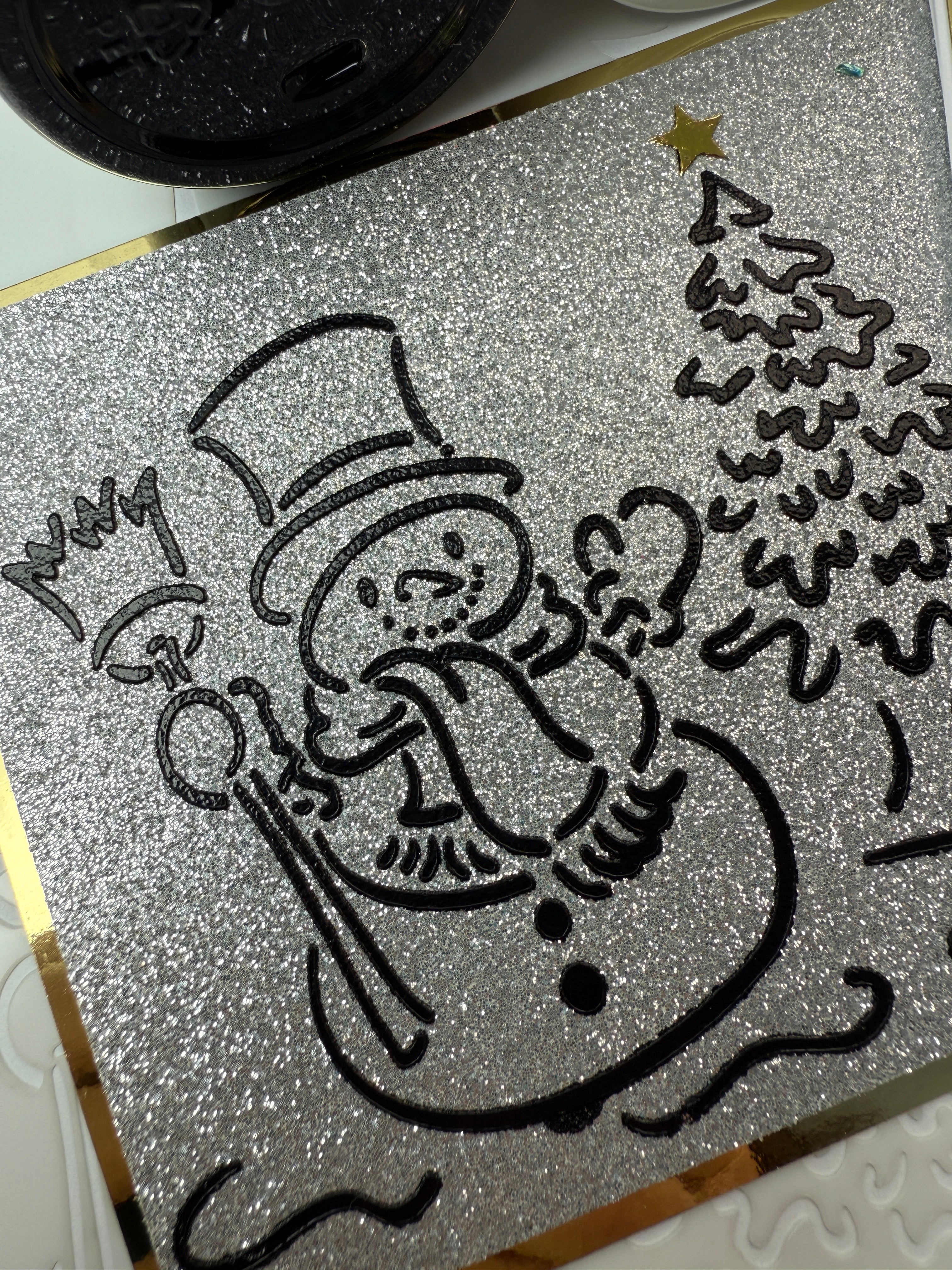 The Crafters Workshop Toasty Snowman lagdelt sjablong jul A2 snømann