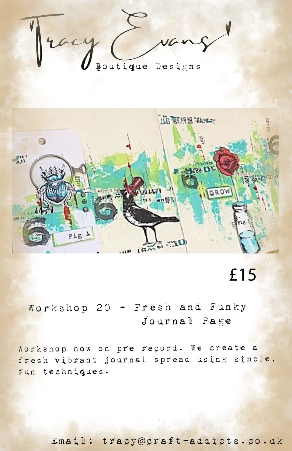 Tracy Evans Workshop 020 nettkurs fresh funky journal