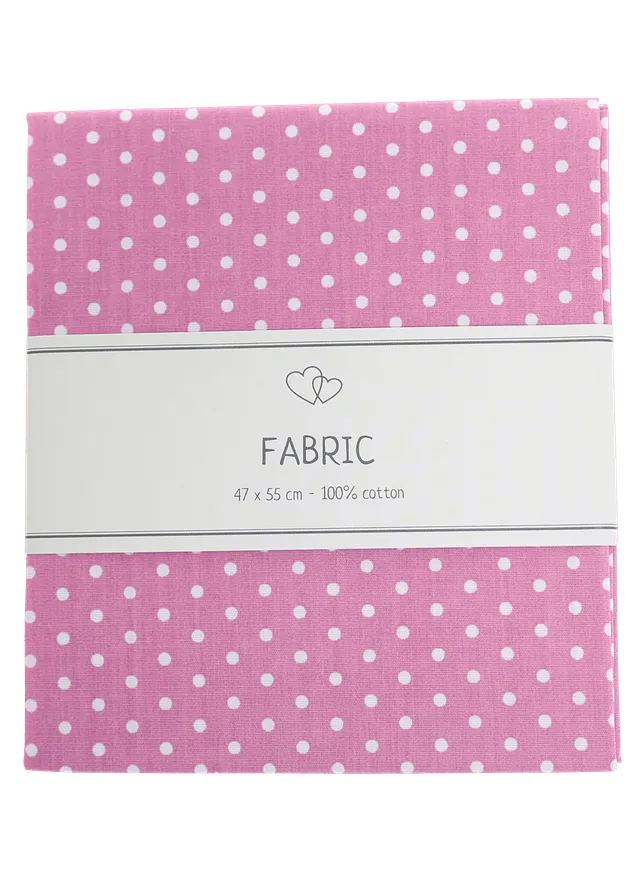 Go Handmade bomullsstoff rosa prikker 47x55 cm