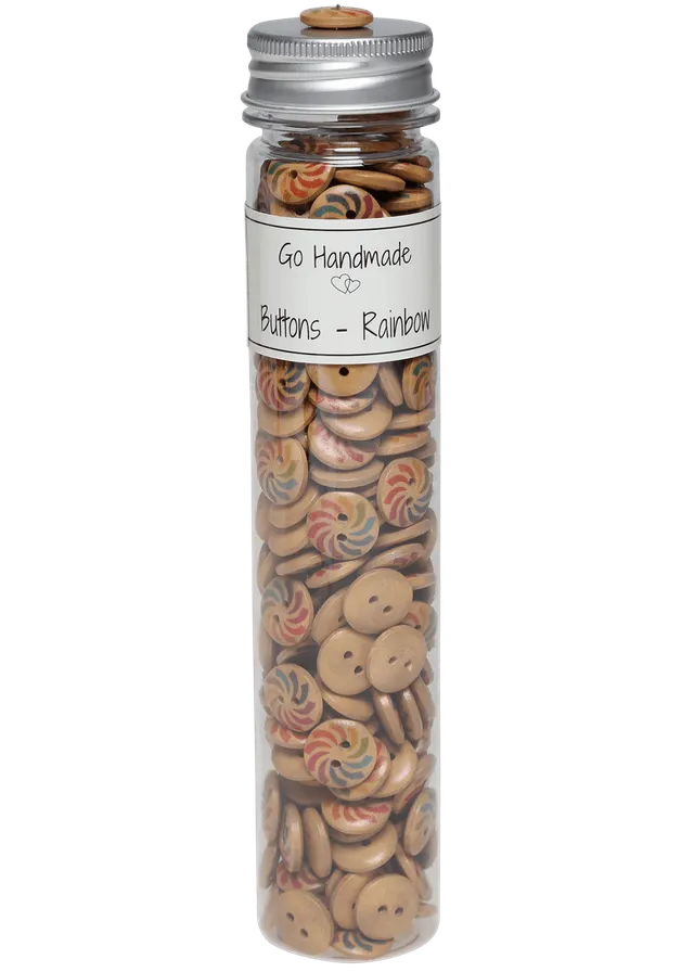 Go Handmade Rainbow knapper 15 mm 220-pk fargemiks