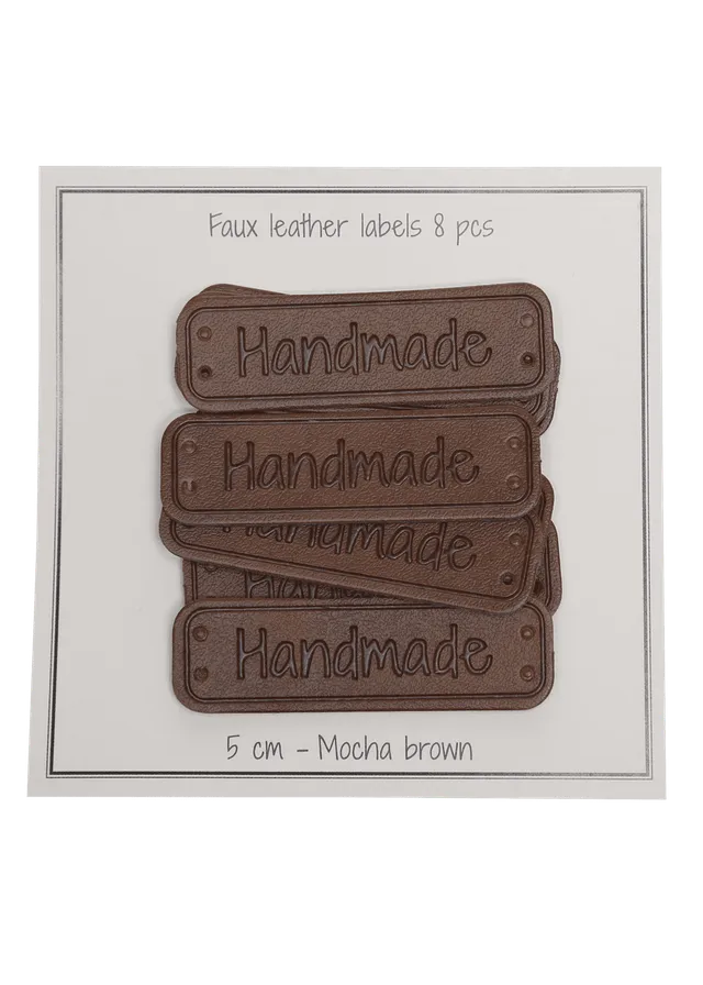 Go Handmade skinnlapp Handmade mokka 5x1,5 cm 8 stk