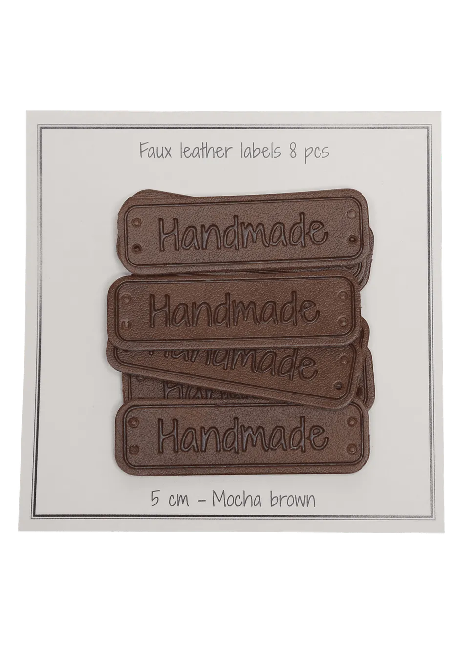 Go Handmade Handmade lærmerke mokkabrun 8 stk PU-skinn