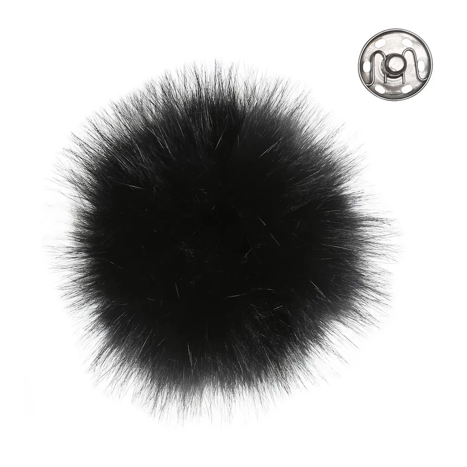 Go Handmade Pompon dusk 11 cm grå medium med knapp