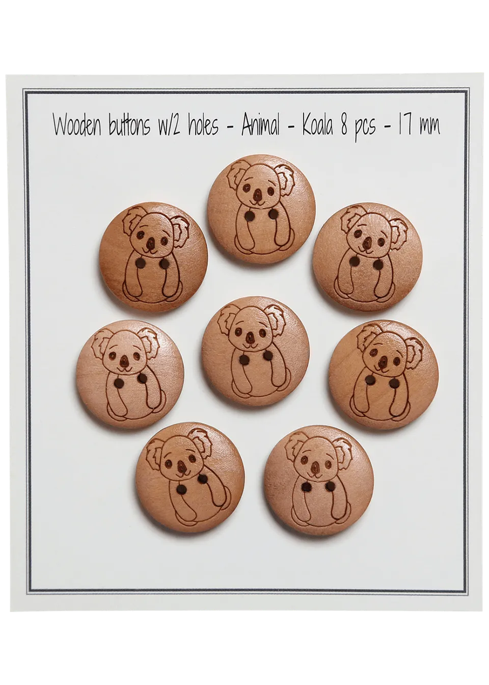 Go Handmade Koala 17 mm knapper 8 stk figur