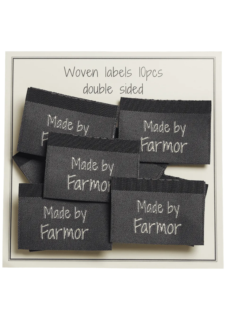 Go Handmade Made by Farmor merkelapper grå 10 stk