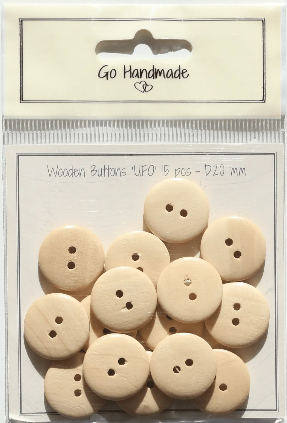 Go Handmade UFO treperler 20 mm natur 15 stk