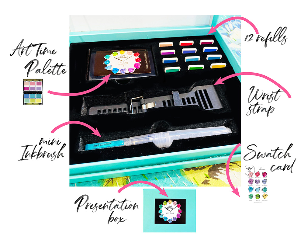 Jane Davenport Art Time Collection akvarellsett reise hendig