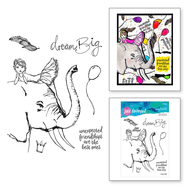 Jane Davenport Whimsical & Wild Elephant Dream stempel
