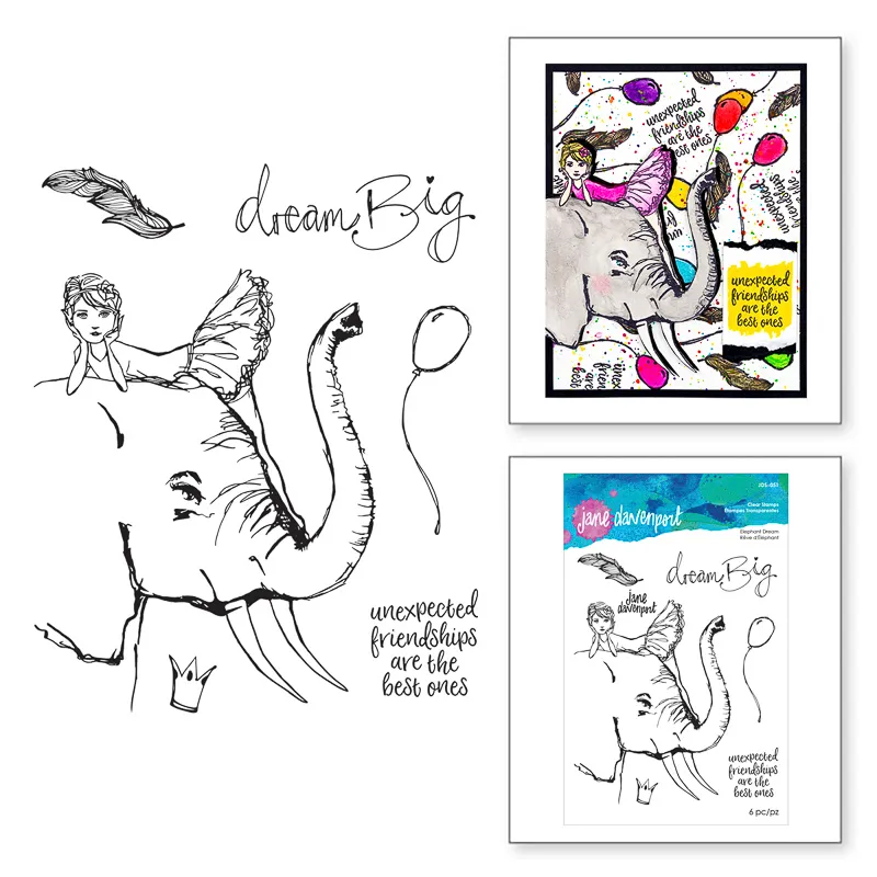 Jane Davenport Whimsical & Wild Elephant Dream stempel