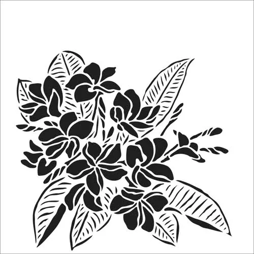 The Crafters Workshop TCW914 Plumeria sjablong 6x6 blomst