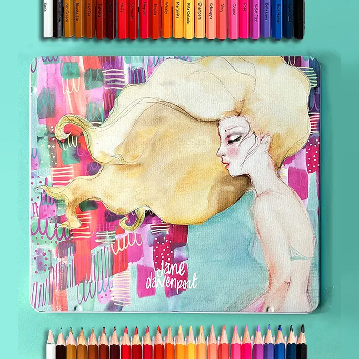 Jane Davenport WaterWand Drink Up aquarellblyanter 24 varme farger