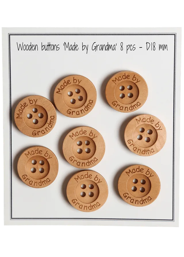 Go Handmade Made by Grandma knapper 8 stk 18 mm