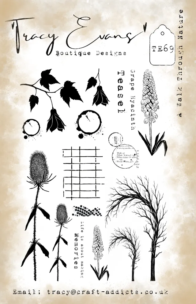 Tracy Evans Design TE069 Walk Through Nature stempelsett A5