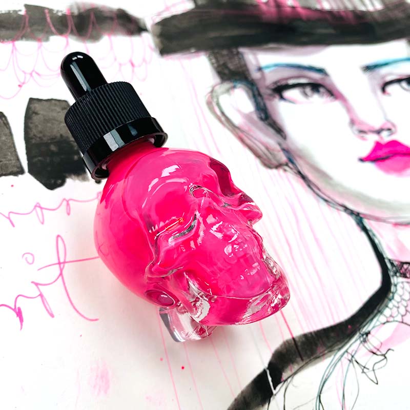 Jane Davenport Tattoo Pink blekk neonrosa 30ml vanntett