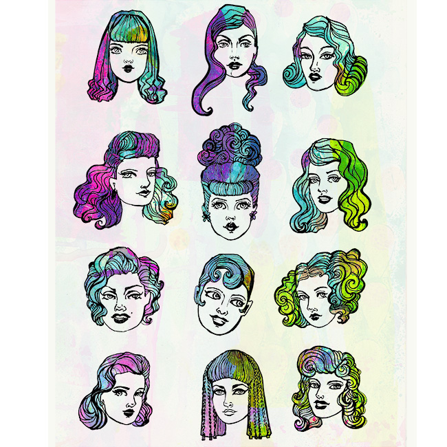 Jane Davenport Starlets stencil sjablong stjernemotiv