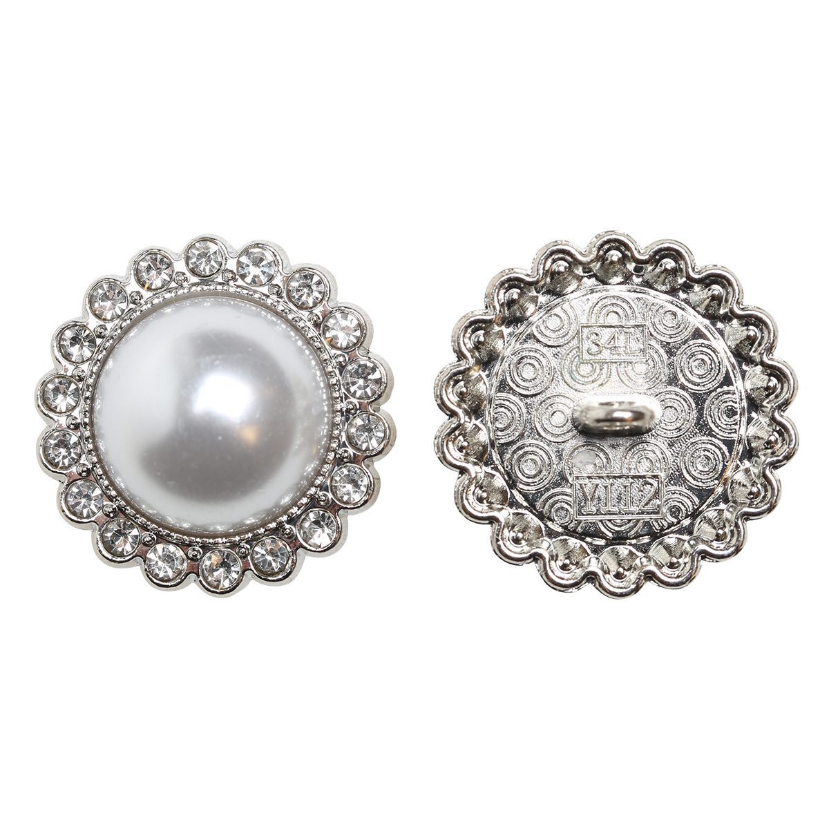 Go Handmade Diamond Pearl knapp 21 mm sølv shank 70 stk