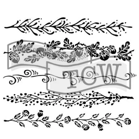 The Crafters Workshop TCW615 Fanciful Borders sjablong 6x6