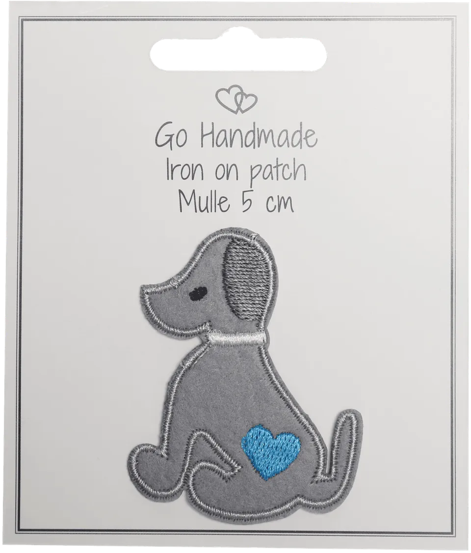 Go Handmade Mulle hund tøymerke 5 cm