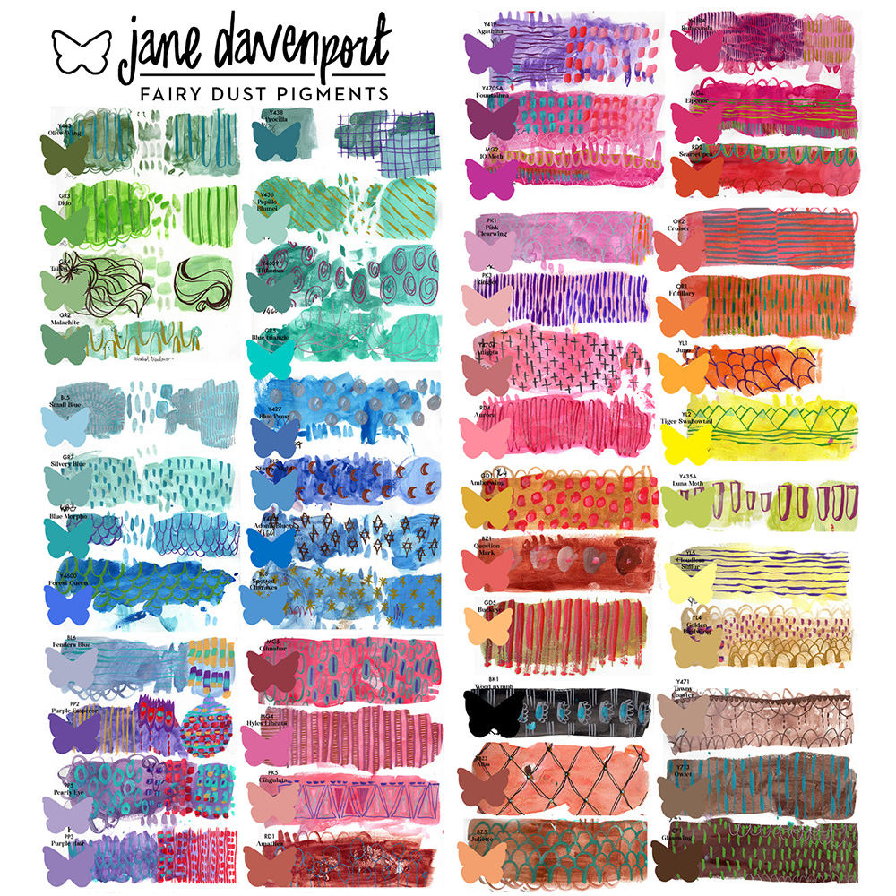 Jane Davenport Fairy Dust 50 farger glitter akvarellpulver